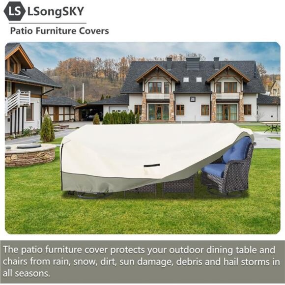 Outdoor Furniture Covers Waterproof,600D Heavy Duty Patio Cover for 5 PCS Sets - Picture 6 of 8